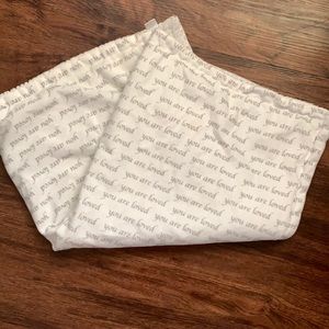 You Are Loved Gender Neutral Baby Blanket White & Grey Soft